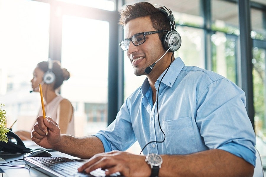 A support team on calls